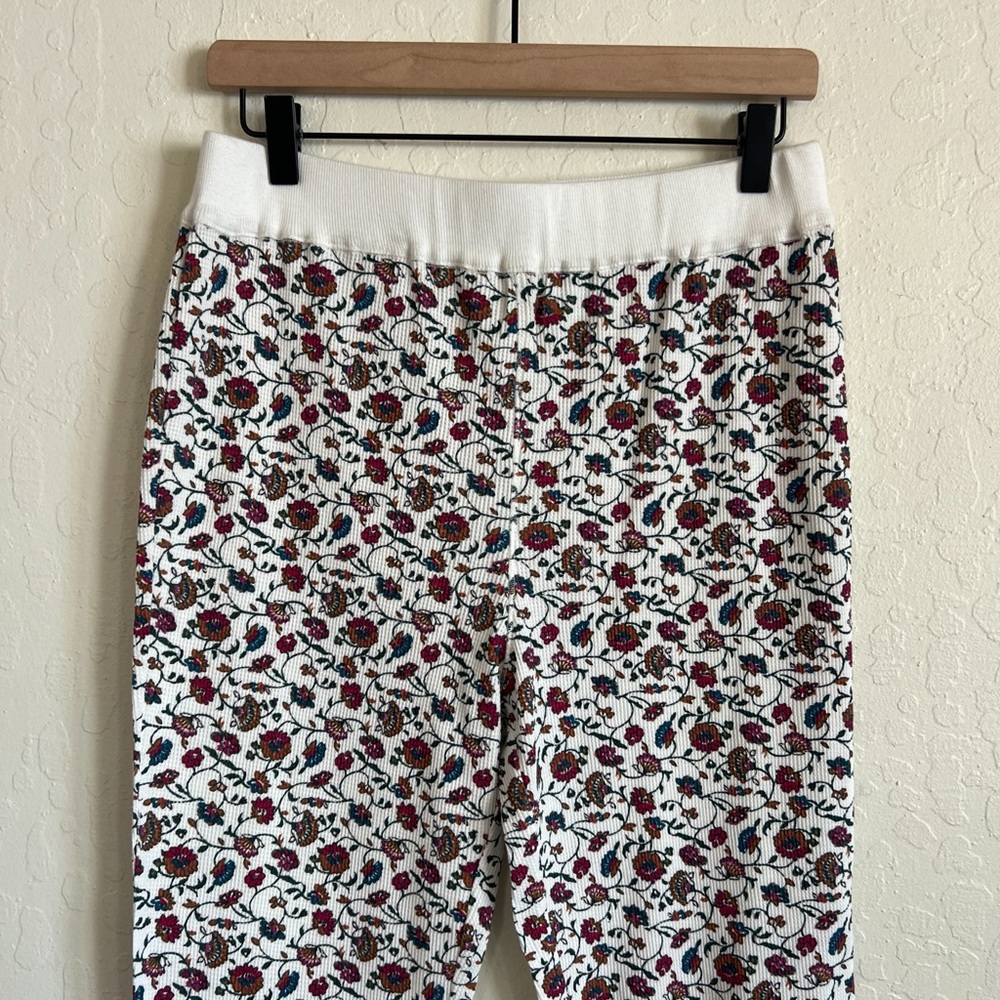 Sundance Floral Waffle Thermal Pajama Set Long Henley Shirt Jogger Pants Medium - Picture 8 of 11
